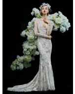 V-Neckline Mermaid Wedding Dress in Lace