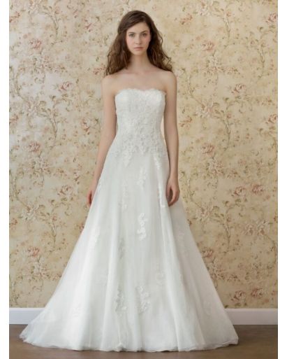 Embroidered Soft Tulle Wedding Dress