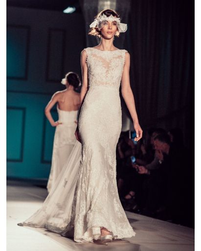 Embroidered Backless Wedding Dress