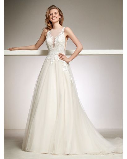 Bateau Neckline Princess Ball Gown with Lace