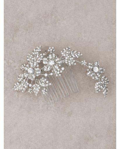 Sophisticated Crystal Floral Bridal Comb