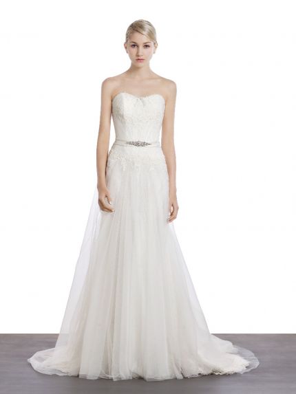 Sweetheart A-Line Wedding Dress with Embroidered Lace