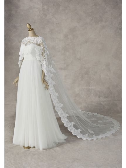 Boat Neck Floor-Length Cape