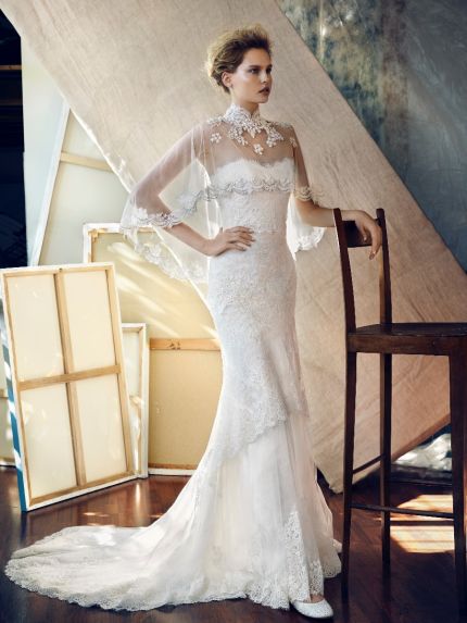 Strapless Neckline Mermaid Wedding Dress with Lace 