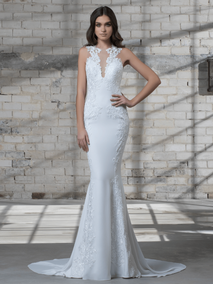 Illusion Crew Neckline Mermaid Wedding Dress