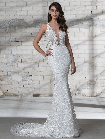 V-Neckline Mermaid Wedding Dress