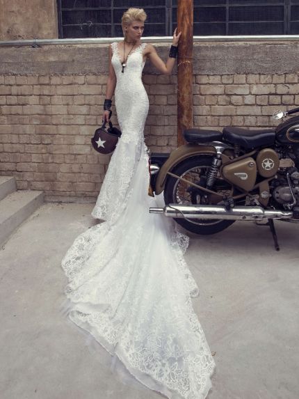 V-Neckline Mermaid Wedding Dress