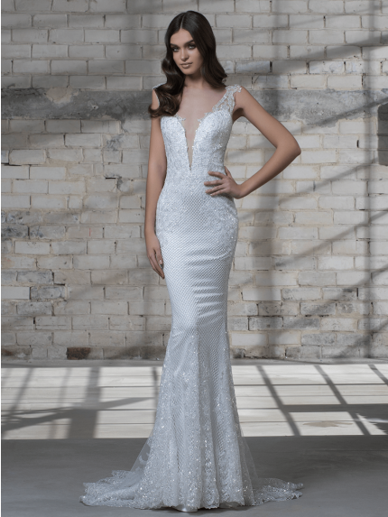 V-Neckline Mermaid Wedding Dress