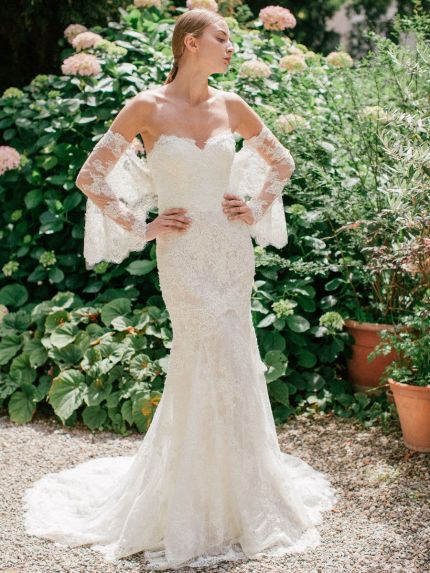Strapless Mermaid Wedding Gown in Beaded Lace