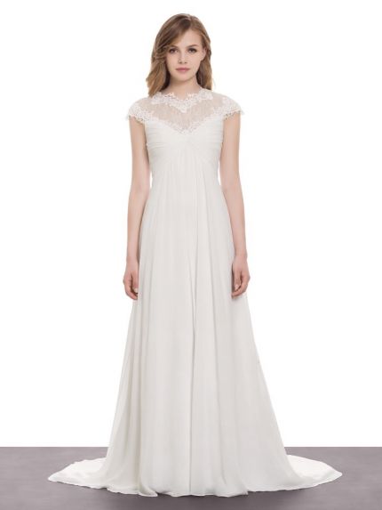 Subtle Chiffon A-Line Wedding Dress