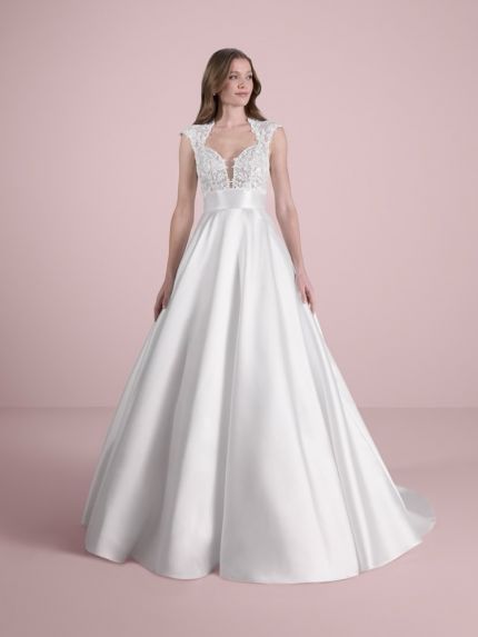 Embroidered Mikado Wedding Dress
