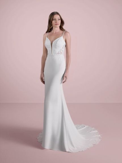 Embroidered Crepe Wedding Dress