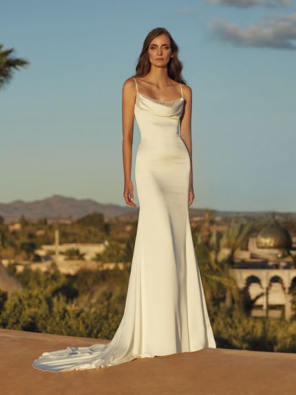 Draped Satin Wedding Dress