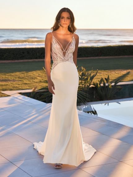 Embroidered Backless Wedding Dress