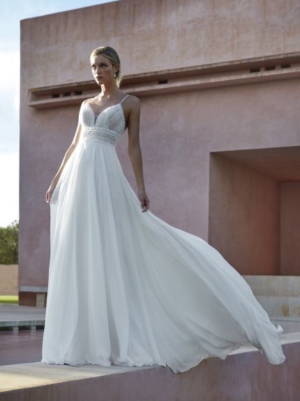 Embroidered Tulle Wedding Dress