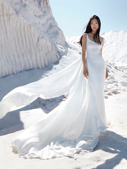 Backless Satin Wedding Dress