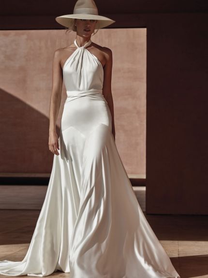 Draped Satin Wedding Dress