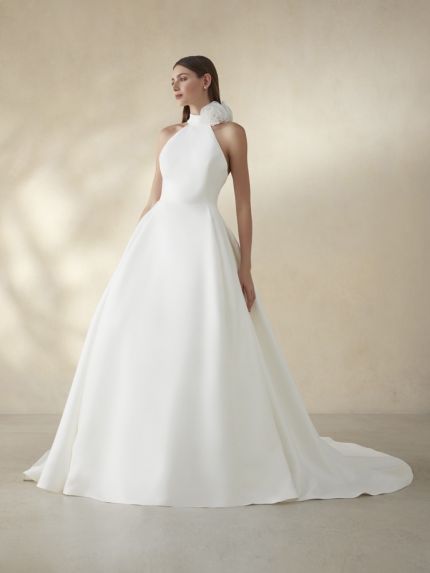 Backless Mikado Wedding Dress