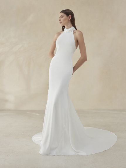 Backless Satin Wedding Dress