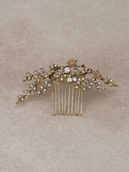 Small Bridal Comb with Gemstone