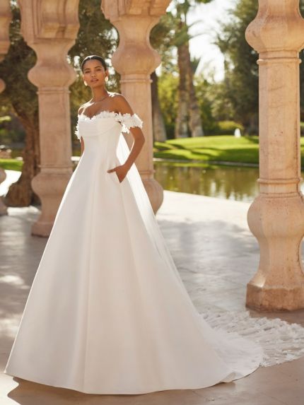 Floral Mikado Wedding Dress