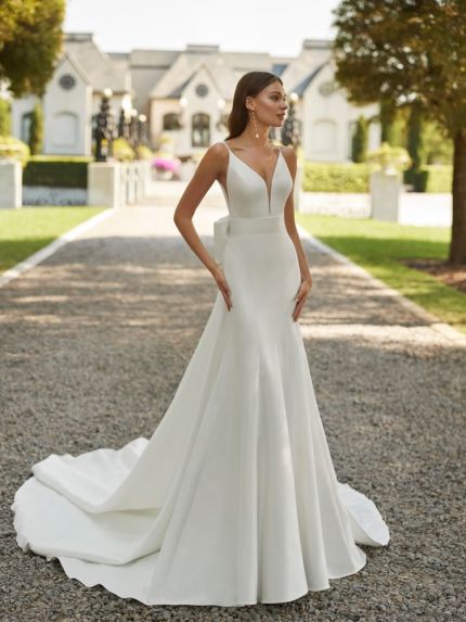 Backless Mikado Wedding Dress