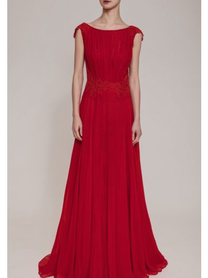 Red Chiffon Gown