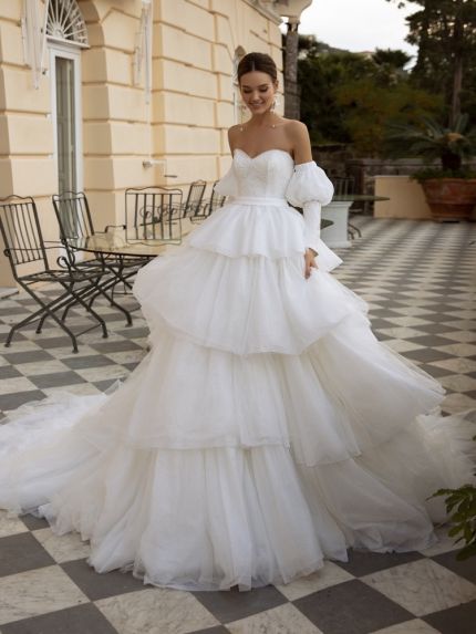 Tiered Ruffled Wedding Dress