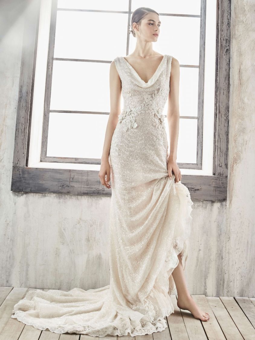 Annasul Y. GRACIA Draped Sequined Wedding Gown KL Designer Bridal Room Malaysia