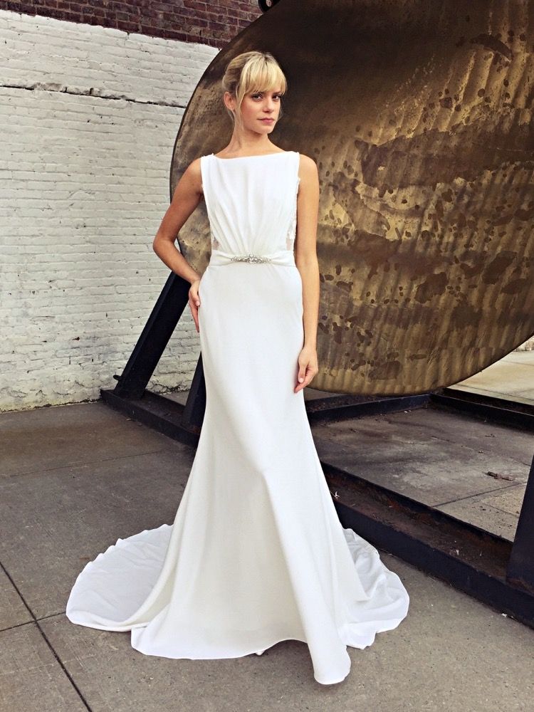 Boat neck outlet mermaid wedding dress