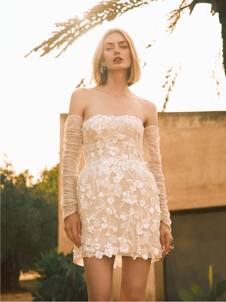 Pronovias LULU Sparkly Short Wedding Dress Malaysia | Designer Bridal Room
