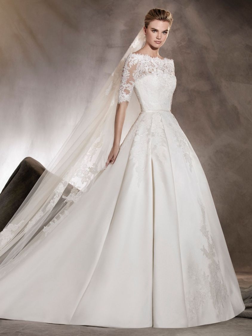 pronovias satin ball gown