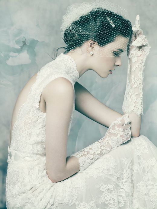 Mandarin collar outlet wedding dress