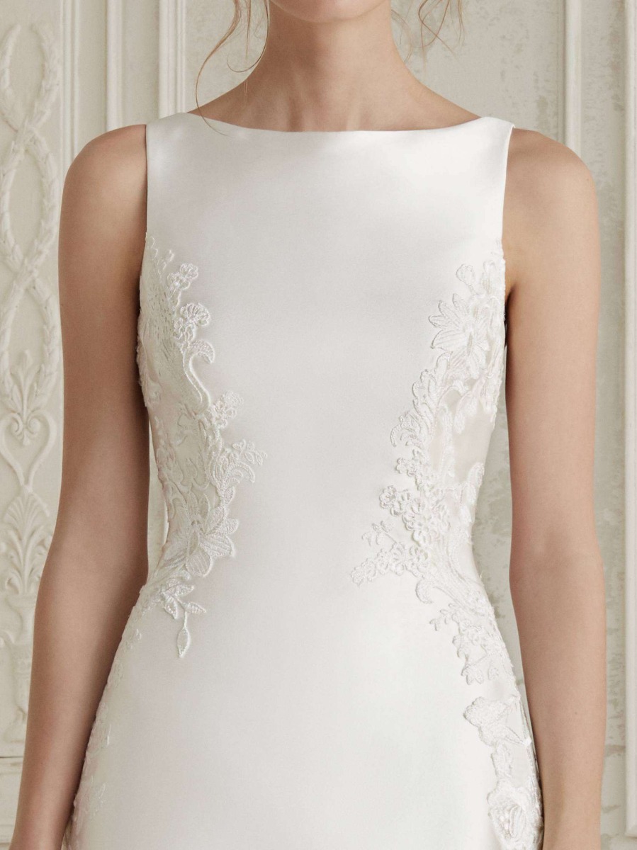 Pronovias | Elene Minimalist Mikado A-Line Wedding Gown KL | Designer ...