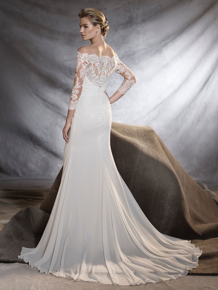 Pronovias | ORSA | Off-the-Shoulder Neckline Mermaid Wedding Dress ...